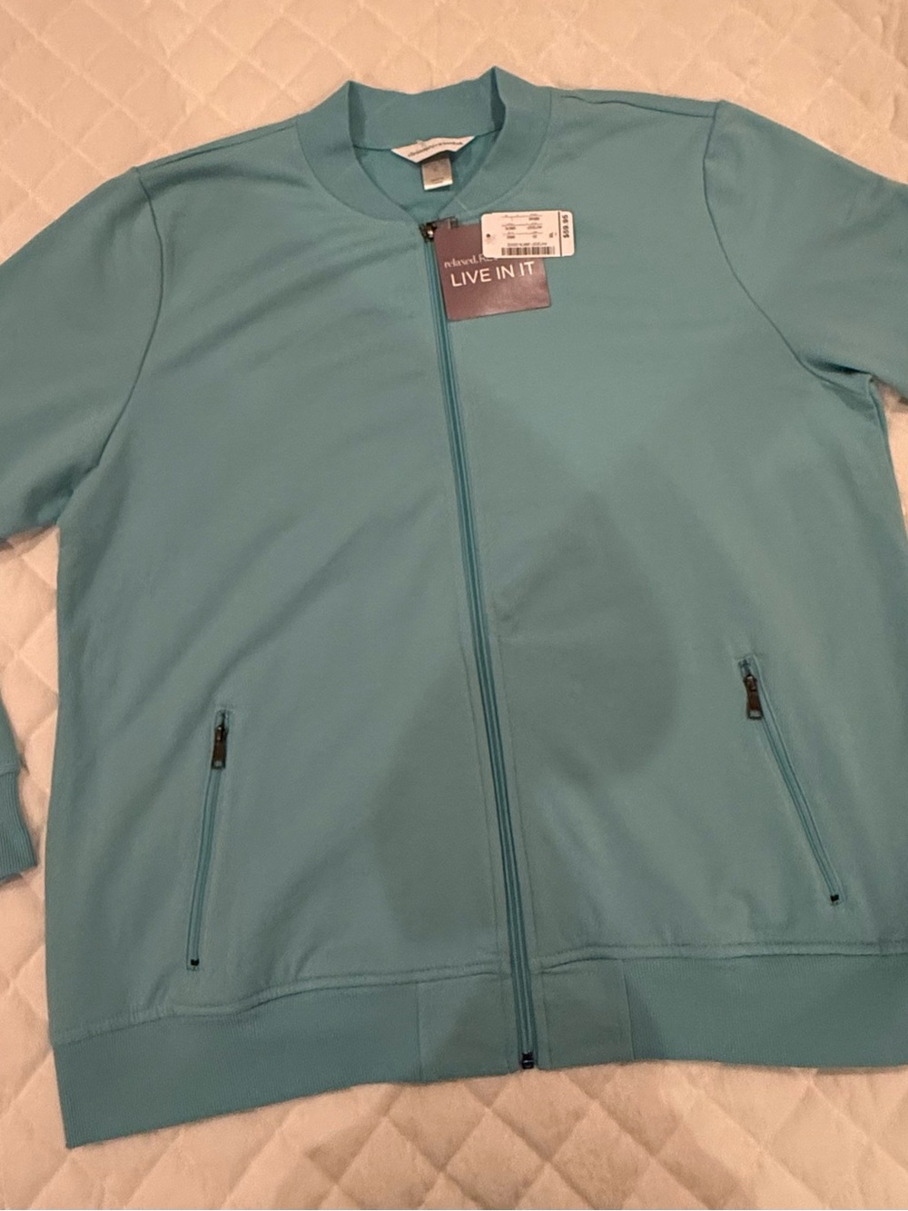 Christopher & Banks Robin Eggs Blue Bomber Jacket - Size XL NWT